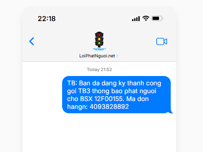 Thong bao phat nguoi qua dien thoai